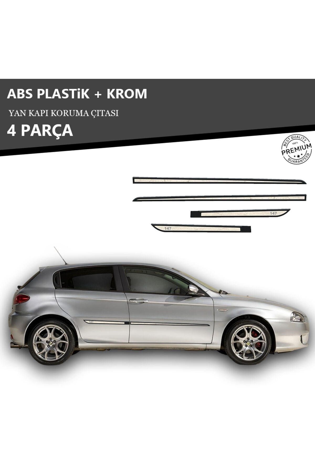 ALFAROMEO 147 YAN KAPI KORUMA ÇITASI PLASTİK + KROM