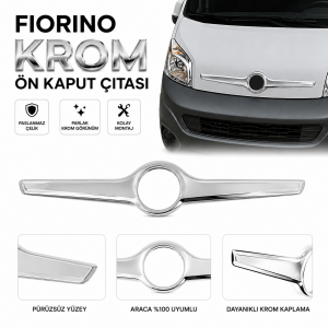 Fiat Fiorino Krom Ön Kaput Çerçevesi  2008 Ve Üzeri  Paslanmaz Çelik