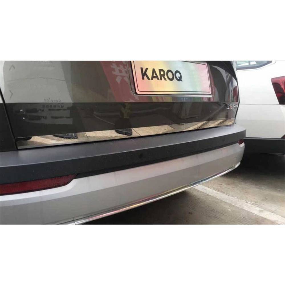 Skoda Karoq Formlu  Krom Bagaj Alt Çıtası 2017+ Paslanmaz Çelik