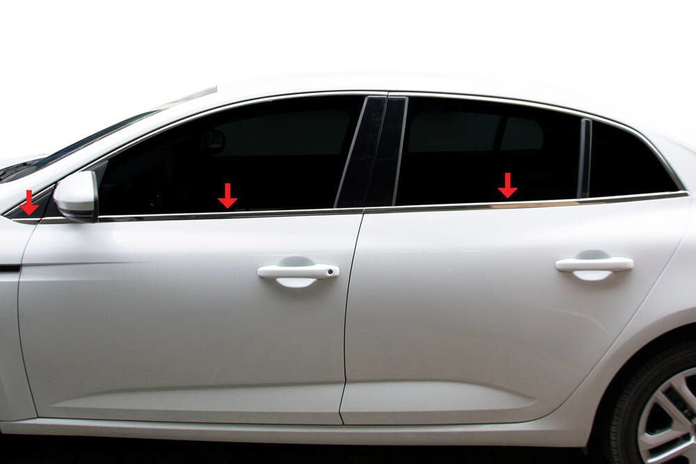 OMSA Renault Megane 4 Sedan Krom Cam Alt Çıtası 6 Parça 2021 ve Sonrası
