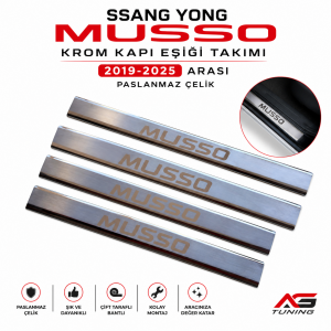 SSANG YONG  Musso Krom Kapı Eşiği Takımı 2019-2025 Arası Paslanmaz Çelik