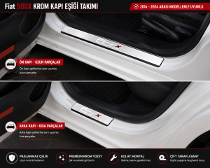 Fiat 500X Krom Kapı Eşiği Takımı 2014 - 2024 Arası Paslanmaz Çelik