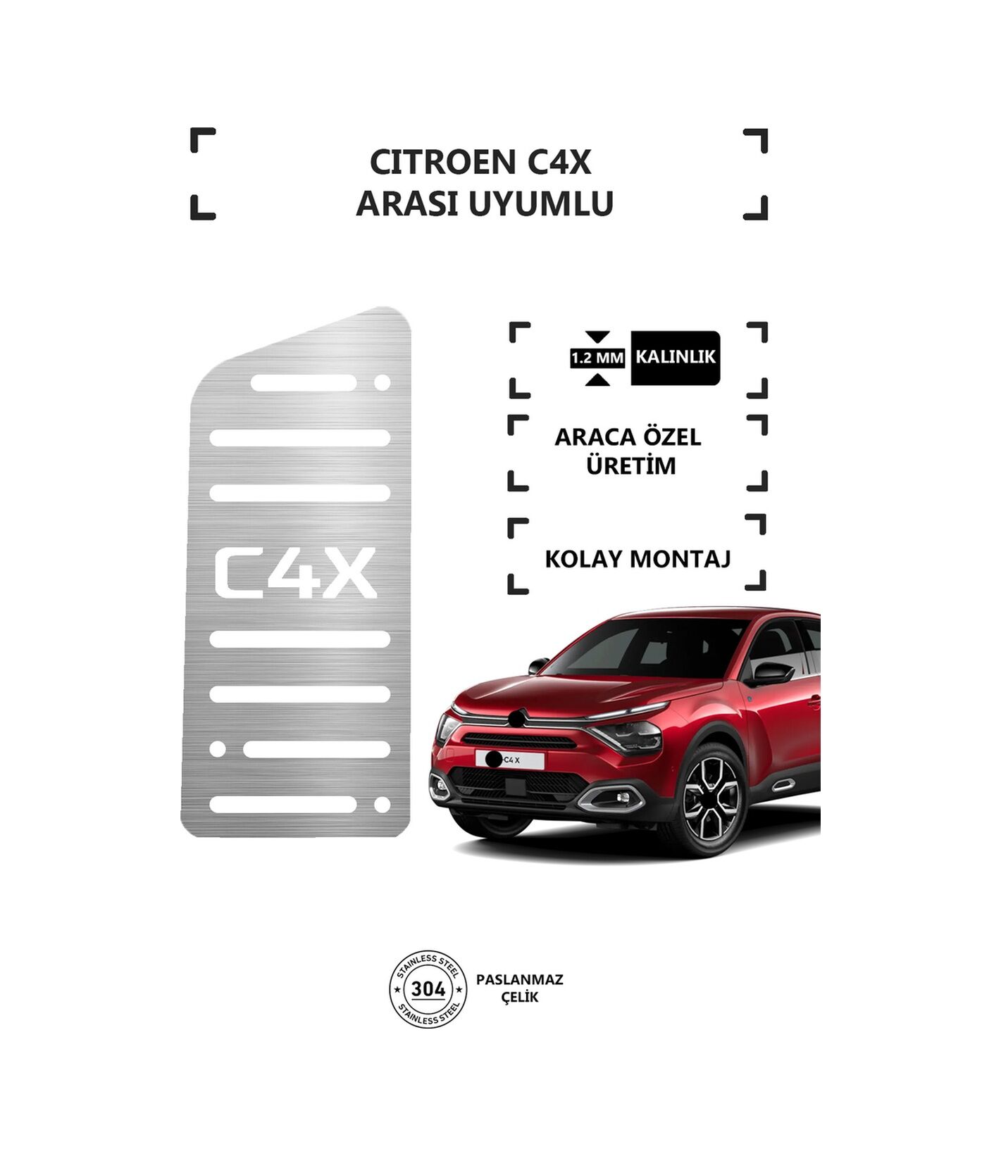 Citroen C4x Ayak Dinlendirme Pedalı Krom Ayak Dayama Pedalı