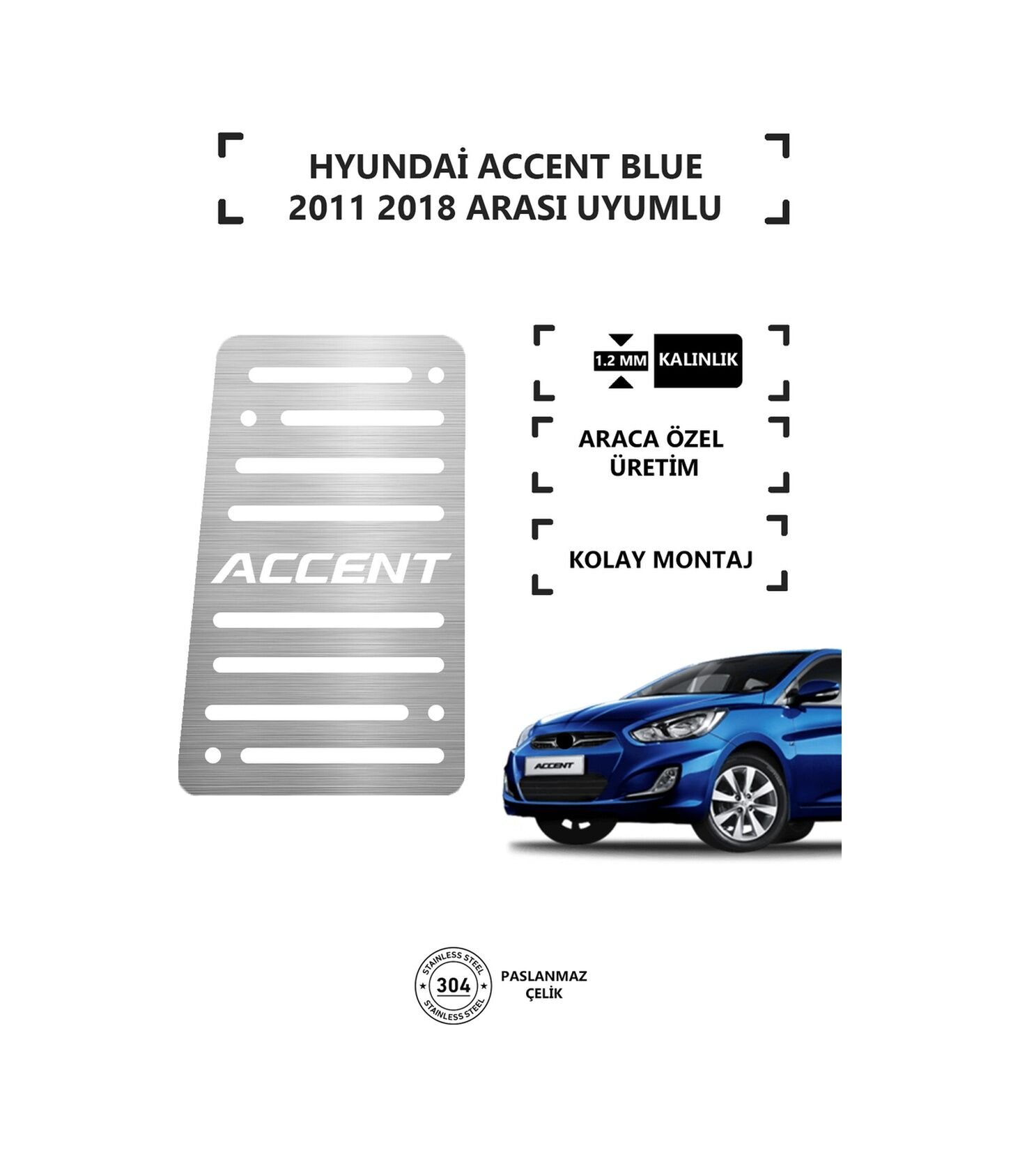Hyundai Accent Blue Ayak Dinlendirme Pedalı Krom Ayak Dayama Pedalı