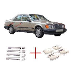 Mercedes E Klasse W124 Krom Kapı Kolu ve Kol Tası Takımı 4 Kapı 1984-1995 Paslanmaz Çelik