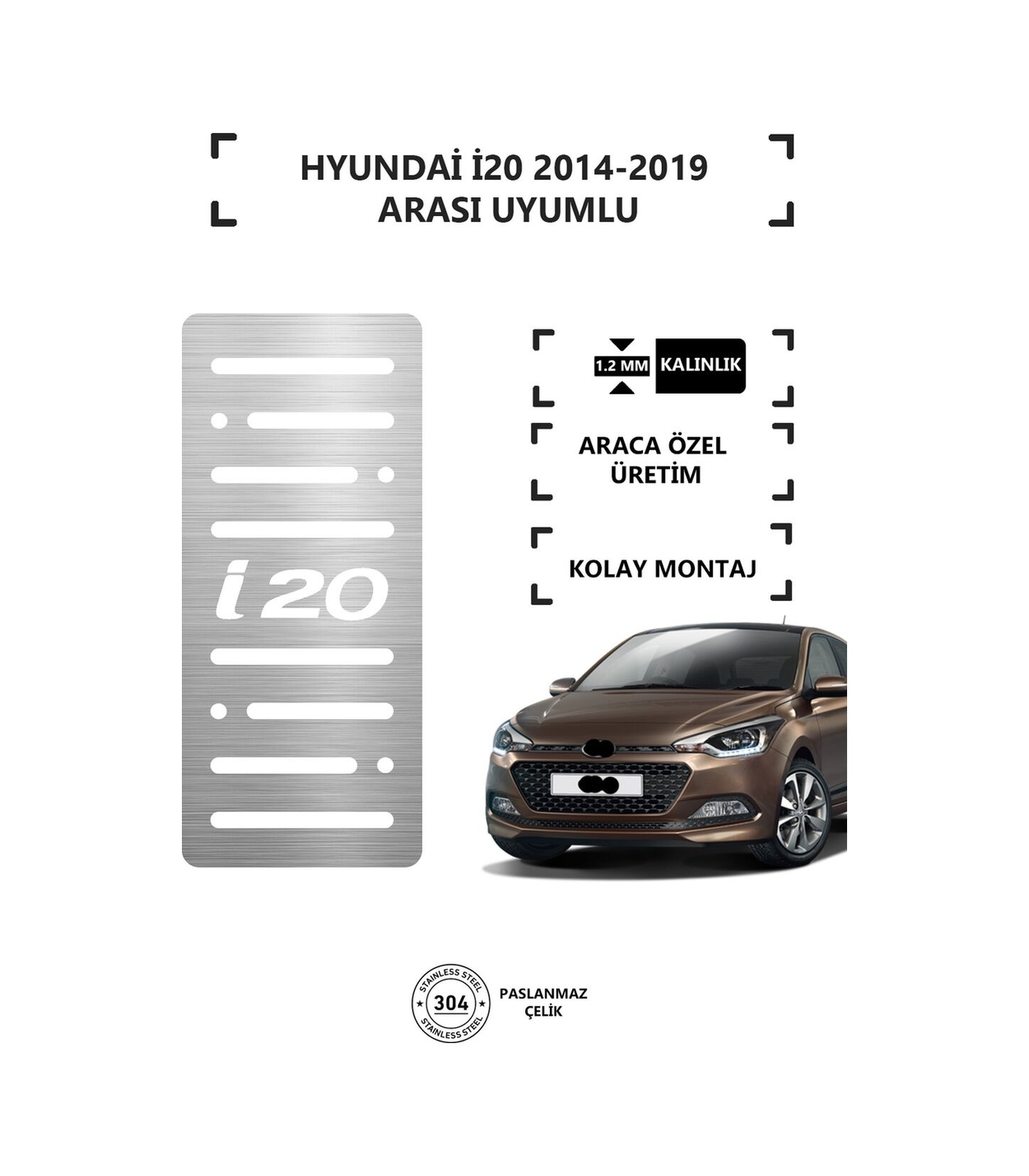 Hyundaı İ20 2014-19 Ayak Dinlendirme Pedalı Krom Ayak Dayama Pedalı