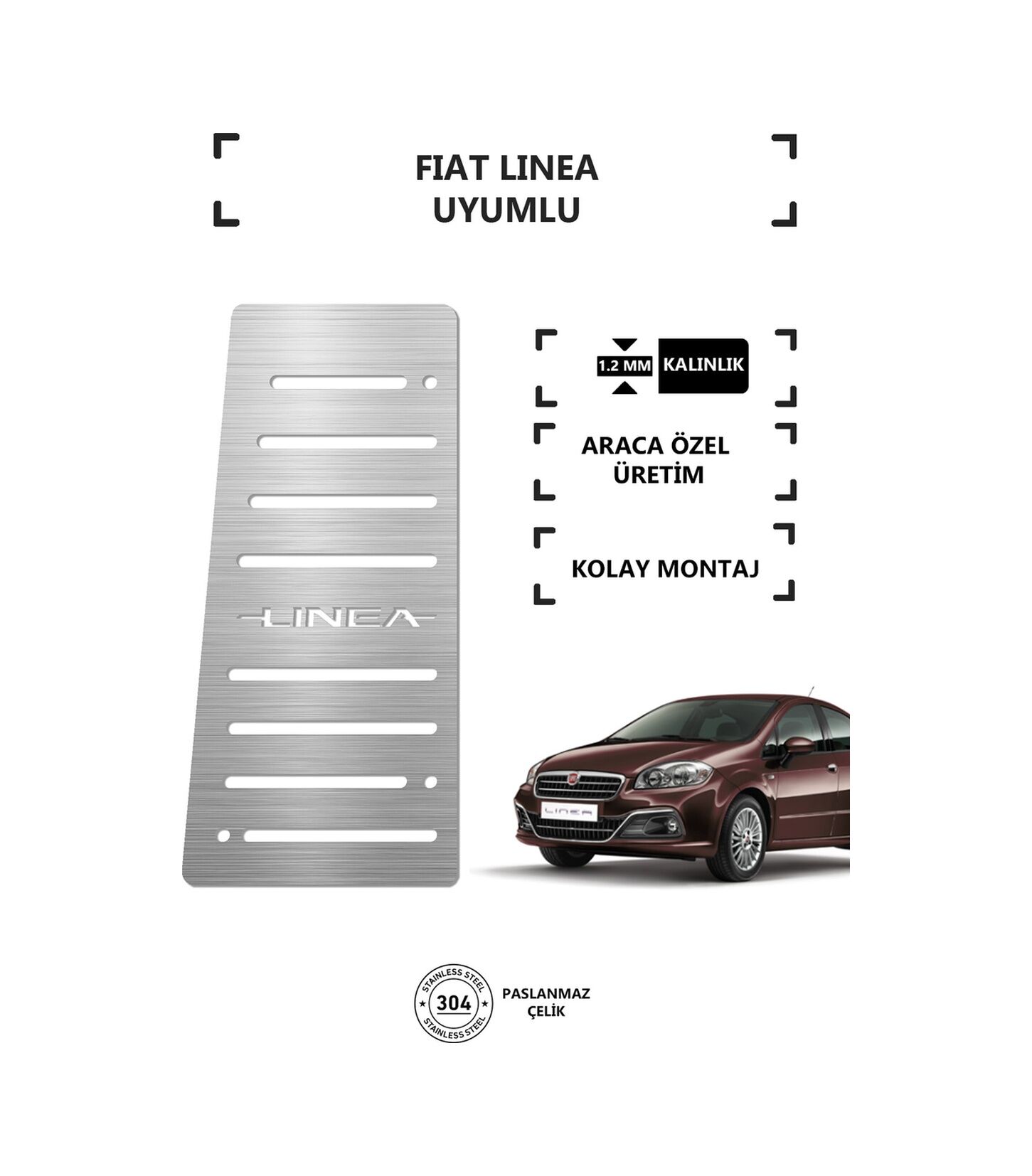 Fiat Linea Ayak Dinlendirme Pedalı Krom Ayak Dayama Pedalı