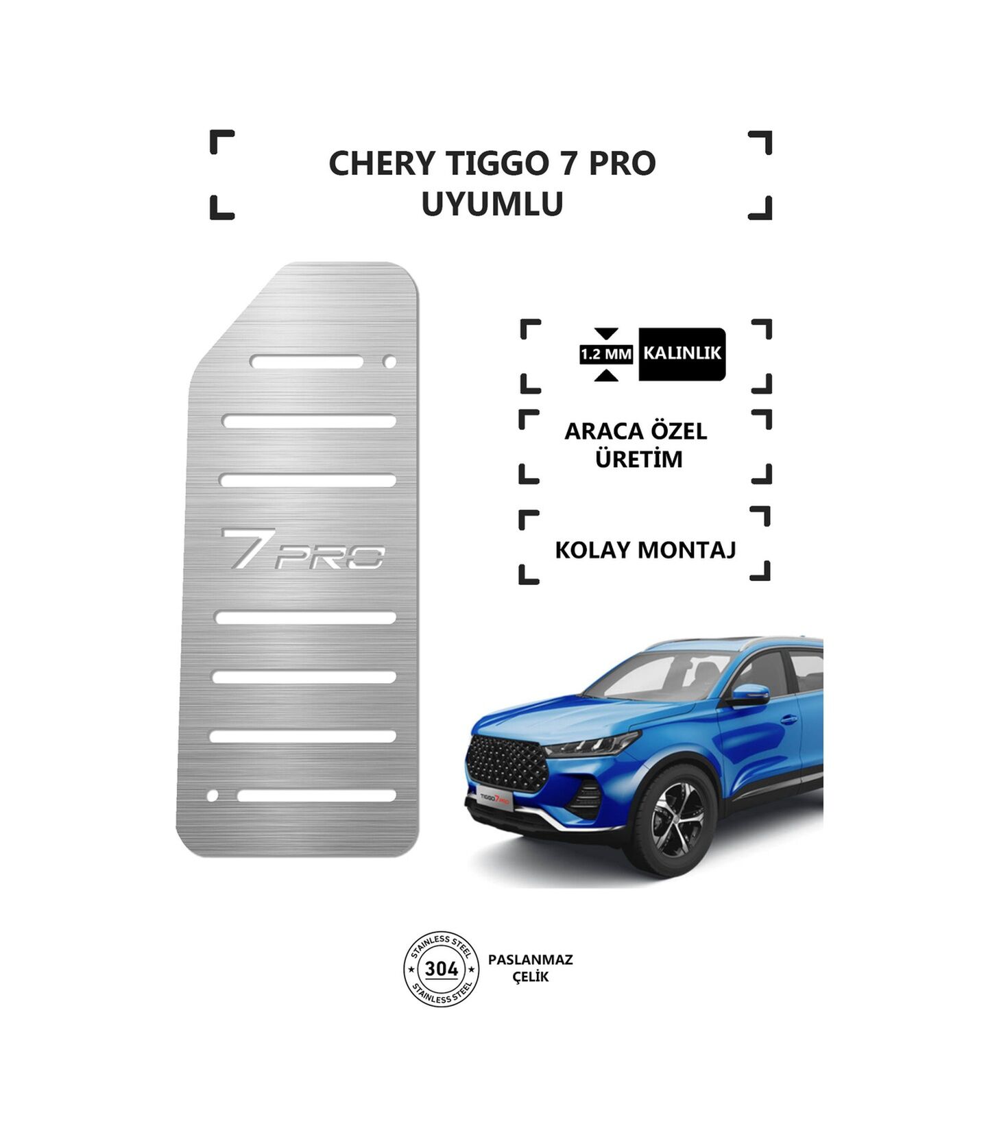 Chery Tiggo 7 Ayak Dinlendirme Pedalı Krom Ayak Dayama Pedalı