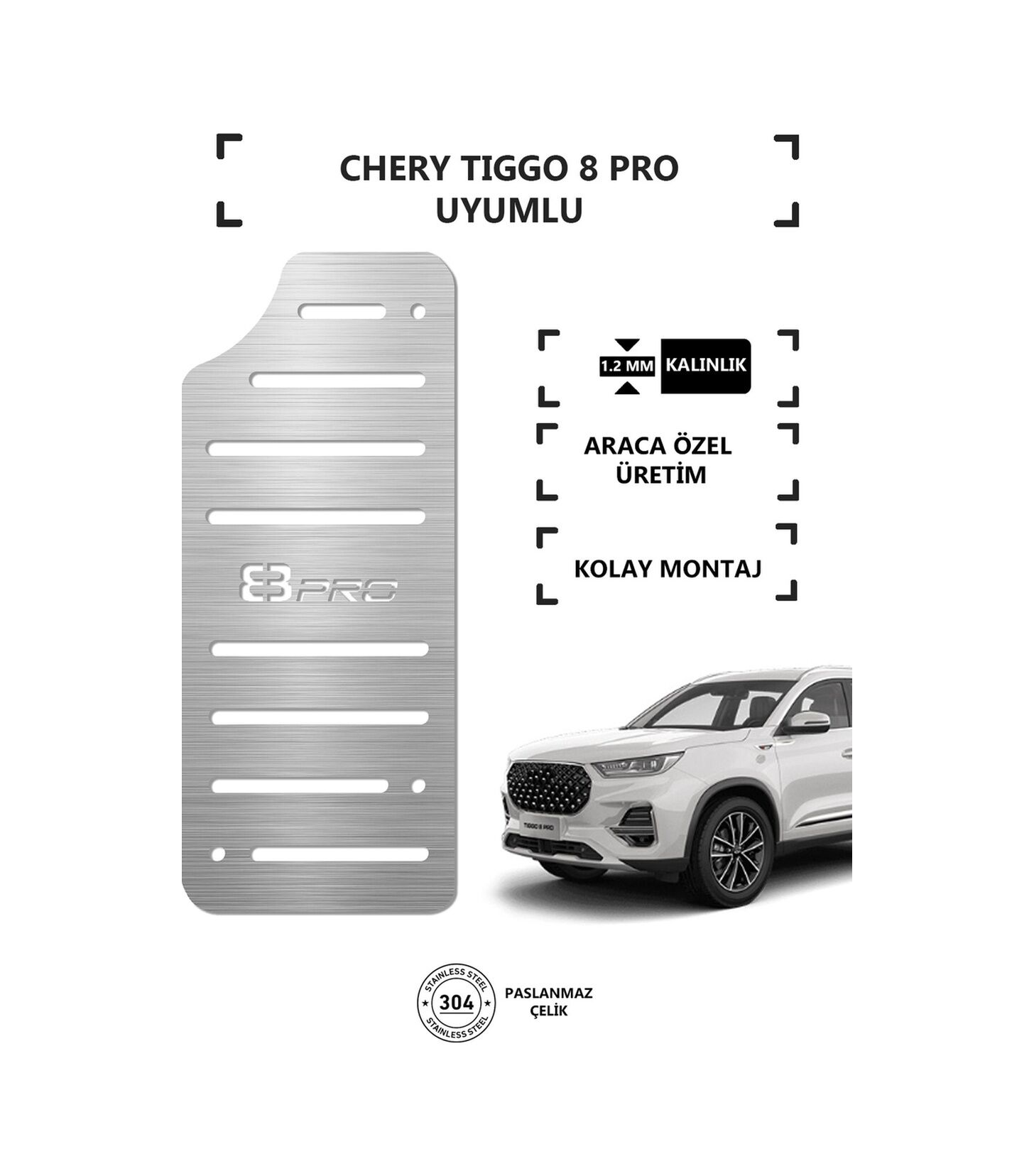 Chery Tiggo 8 Ayak Dinlendirme Pedalı Krom Ayak Dayama Pedalı