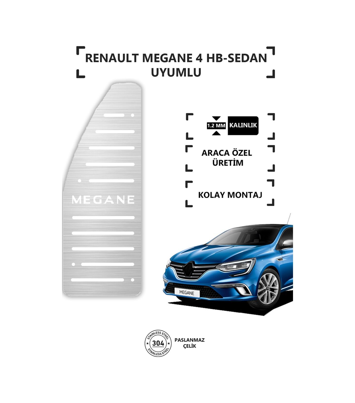 Renault Megane 4 Sedan - Hb Ayak Dinlendirme Pedalı Krom Ayak Dayama Pedalı