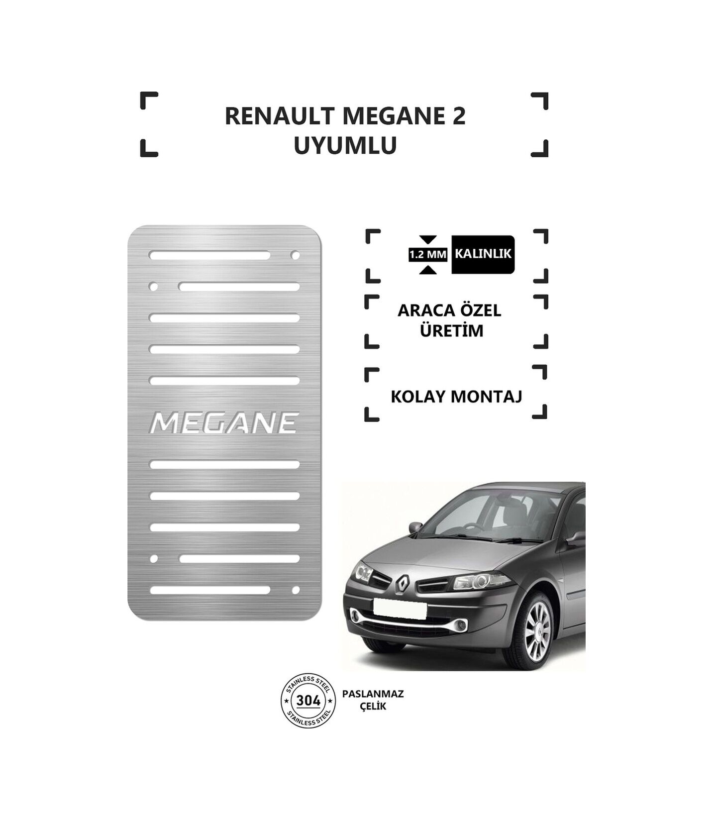 Renault Megane 2 Ayak Dinlendirme Pedalı Krom Ayak Dayama Pedalı