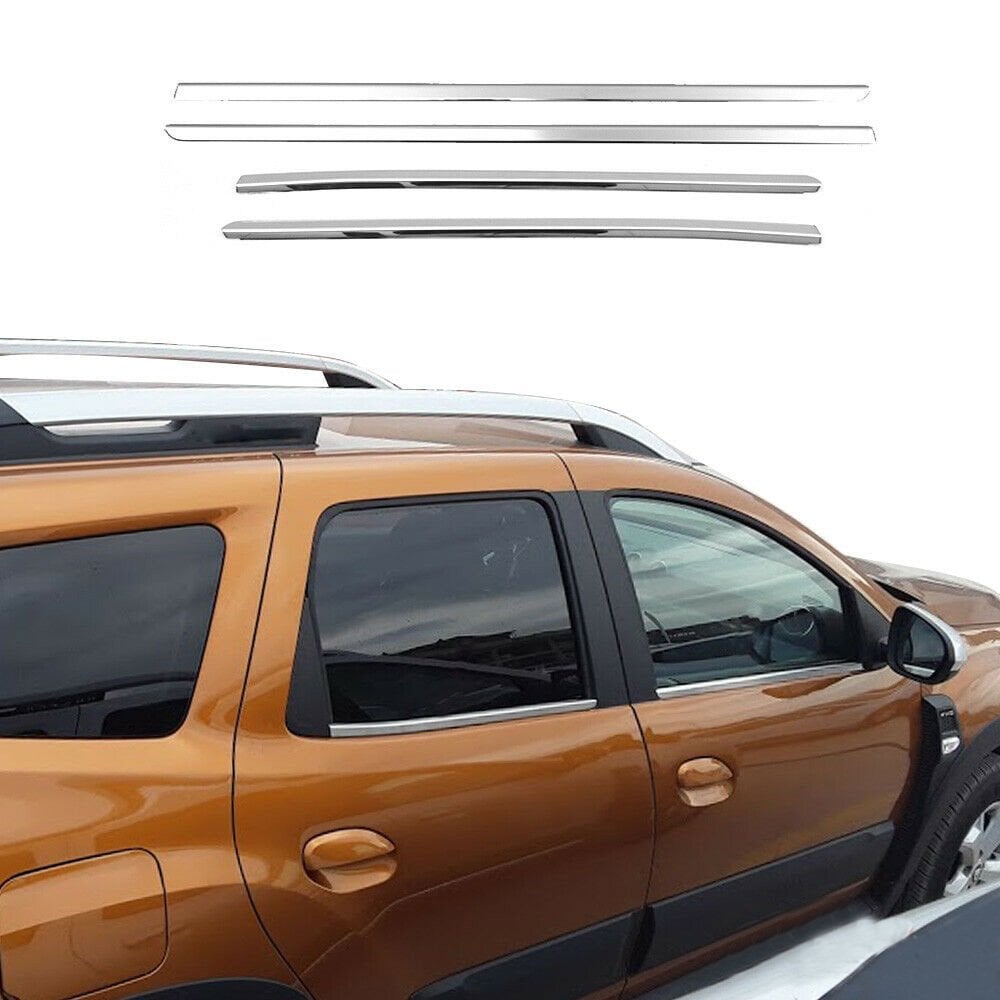 Dacia Duster Krom Cam Çıtası 2018 Sonrası 4 Parça P.Çelik