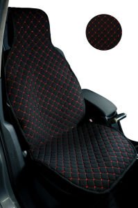 Universal Kapitone Oto Koltuk Minderi Cepli 3 Parça Siyah-Kırmızı