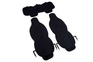 Universal Kapitone Oto Koltuk Minderi Cepli 3 Parça Siyah