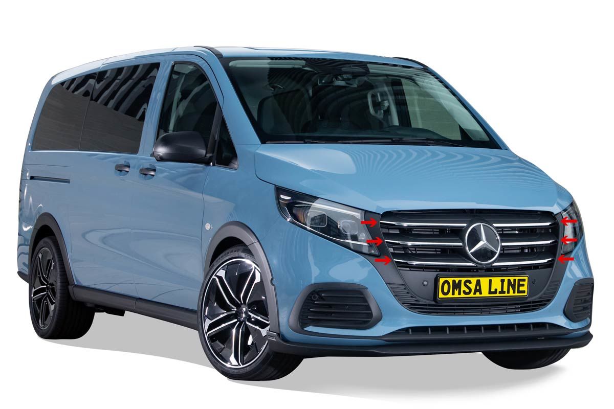 OMSA Mercedes Vito W447 Krom Ön Panjur 6 Parça 2024 ve Sonrası