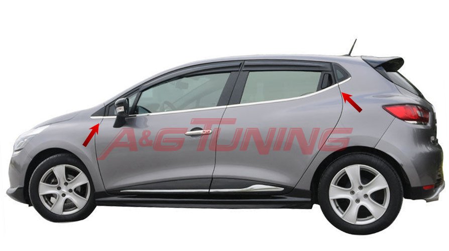 Renault Clio 4 HB Krom Cam Çıtası Tk 8Prç Paslanmaz Çelik