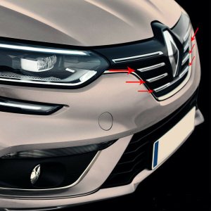 Renault Megane 4 HB Krom Ön Panjur 5 Prç. 2016-2020 Arası Paslanmaz Çelik