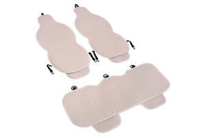 Universal Kapitone Oto Koltuk Minderi Cepli 3 Parça Bej