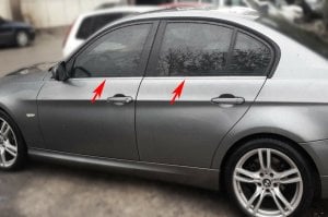 BMW E90 3 Serisi Krom Cam Çıtası 2005-2011 4Prç Paslanmaz Çelik