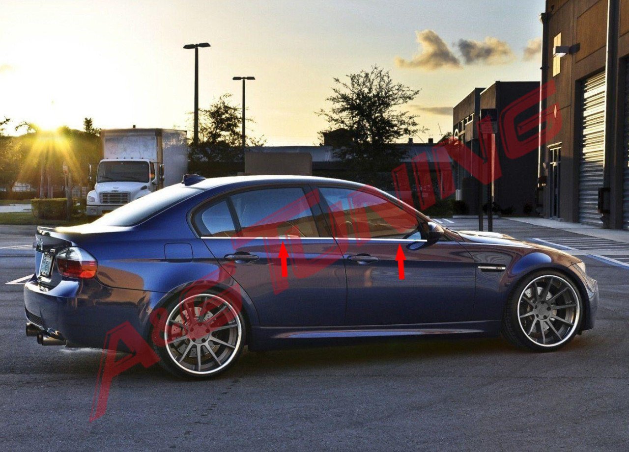 BMW E90 3 Serisi Krom Cam Çıtası 2005-2011 4Prç Paslanmaz Çelik