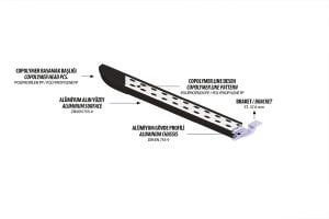 OMSA Toyota Proace Verso Dot Line Yan Basamak Gri Uzun Şase 2016 ve Sonrası