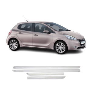 Peugeot 208 Krom Yan Kapı Çıtası 2012-2019 Arası Paslanmaz Çelik